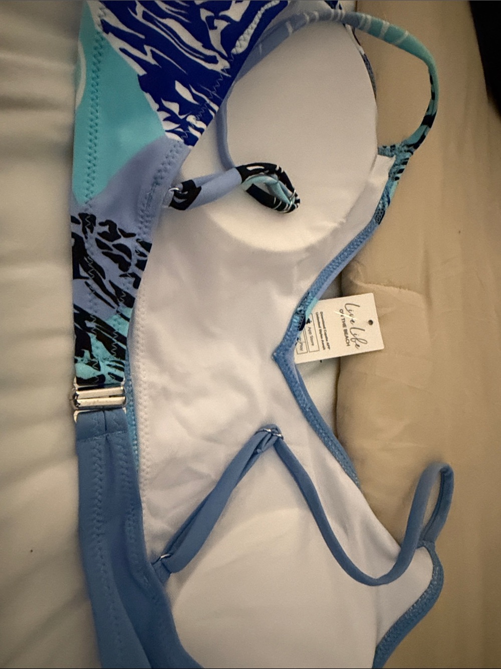 Cupshe Blue & Aqua Tropical Leaf Triangle Bikini Set | XXL - Picture 5 of 5